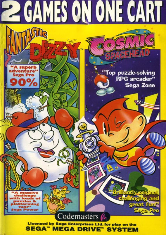 Fantastic Dizzy box art for Sega Mega Drive